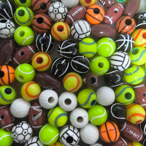 12mm Sports Style Collection Acrylic Beads for beadable pen