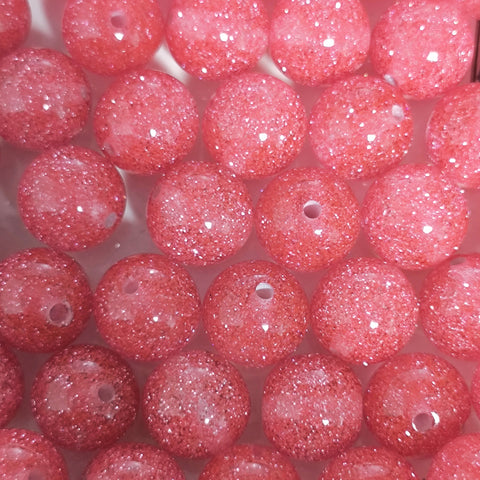 16mm Pink Sparkling Resin Beads For Pen Making