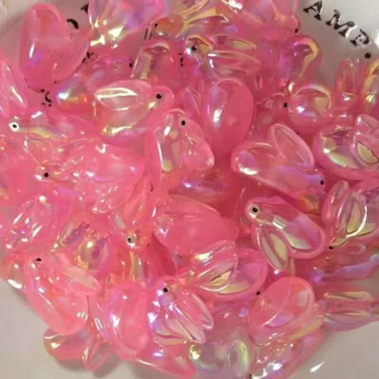 pink rabbit acrylic bead cute bunny spacer for pen making
