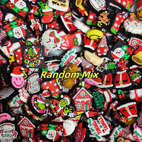 Clearence for Random Mix Christmas Decoration Silicone Focal Beads