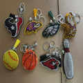sports ball rhinestone keychain cute diamond keyring for bags and keys
