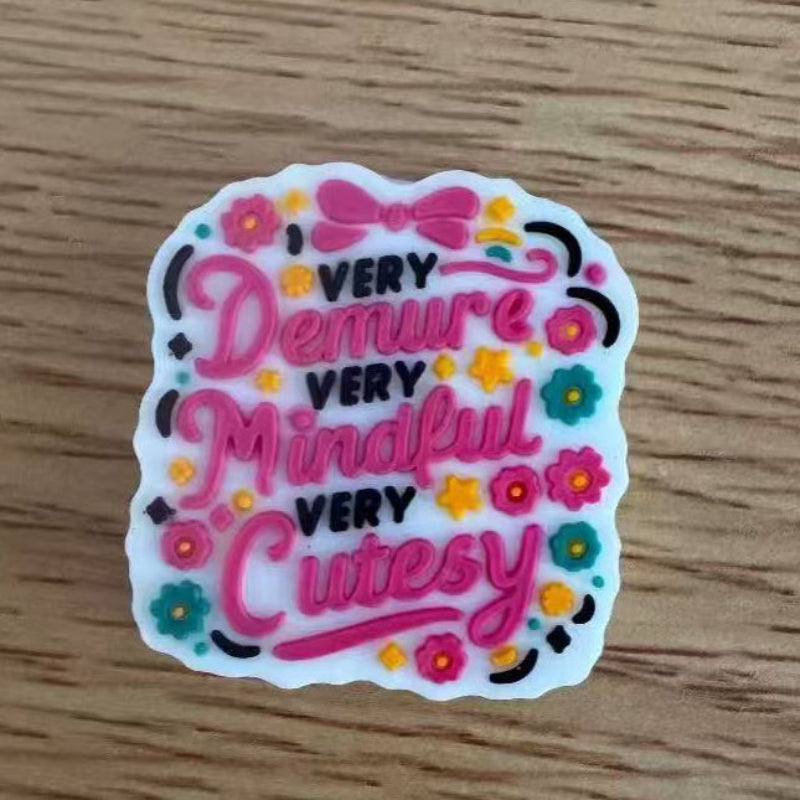 very demure very mindful silicone focal beads viral quote
