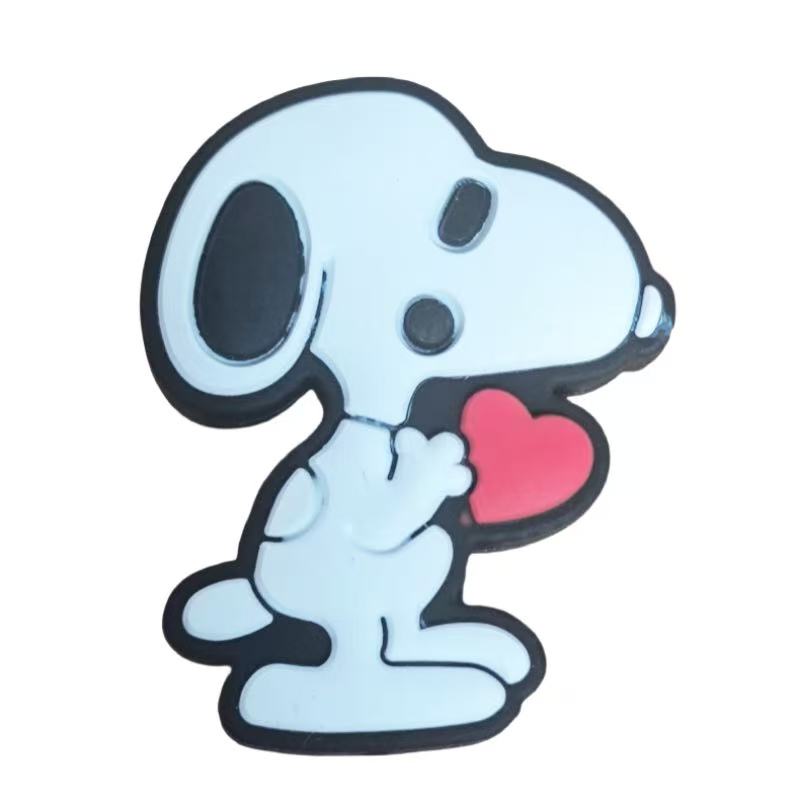 cute cartoon puppy silicone focal beads with heart
