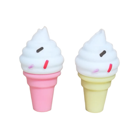 3D Ice Cream Cone with Sprinkles Silicone Focal Beads For Pen Making