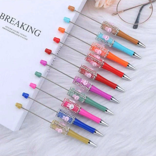 Easter Bunny Beadable Pen Mixed Color | Cute DIY Beaded Ballpoint Pen