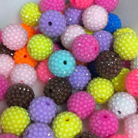 20 mm Round Acrylic Beads with Small Pearls in Solid Colors for beadable pen