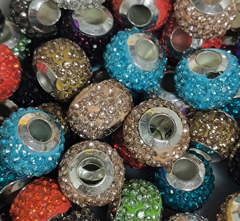 14mm colorful spacer Acrylic Rhinestone Beads, for beadable pen