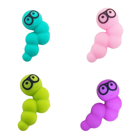 3D Caterpillar of various colors Silicone Focal Beads For Pen Making