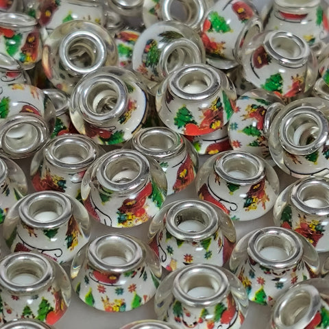 Christmas Clay Beads spacer 14mm 100 for beadable pen