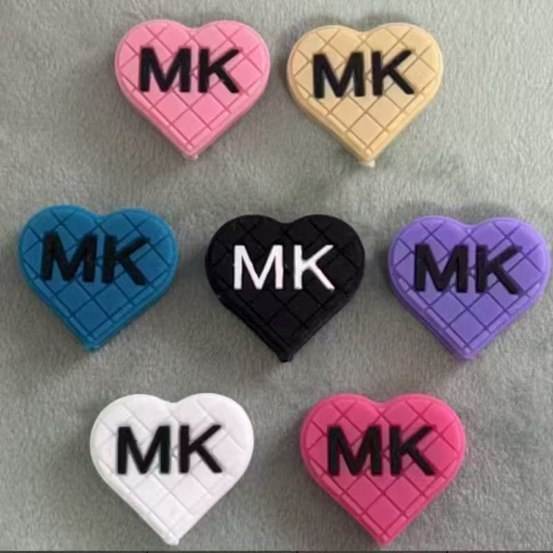 heart shape silicone focal beads colorful for DIY jewelry