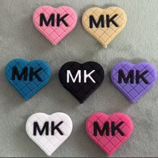 heart shape silicone focal beads colorful for DIY jewelry