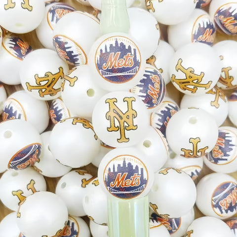 16mm New York Mets Acrylic Beads For Pen Making