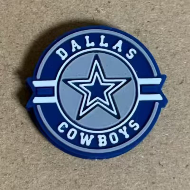 Blue Star Football Sports Silicone Focal Beads for crafts