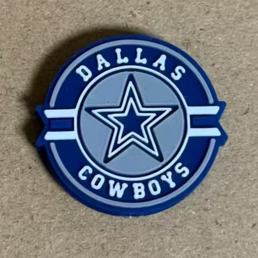 Blue Star Football Sports Silicone Focal Beads for crafts