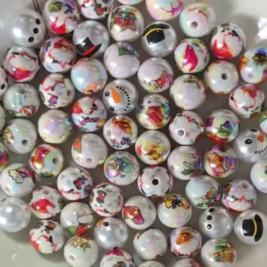 christmas acrylic beads random mix colors for pen making