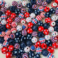 16mm patriotic independence day wooden beads bulk