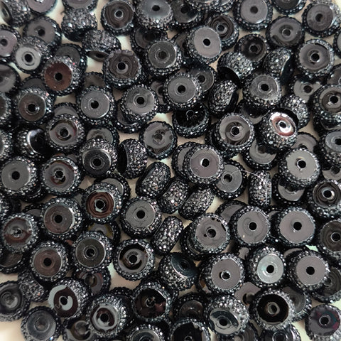 Espaciador de cuentas de arcilla con diamantes de imitación brillantes de 10 mm para bolígrafo con cuentas
