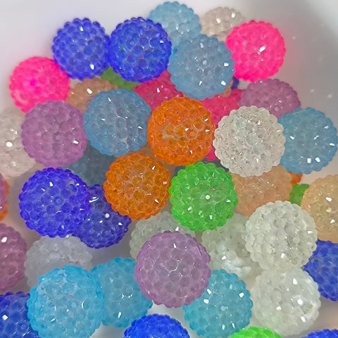 Round Acrylic Beads with Small Pearls in Solid Colors, Random Mix, 20MM for beadable pen