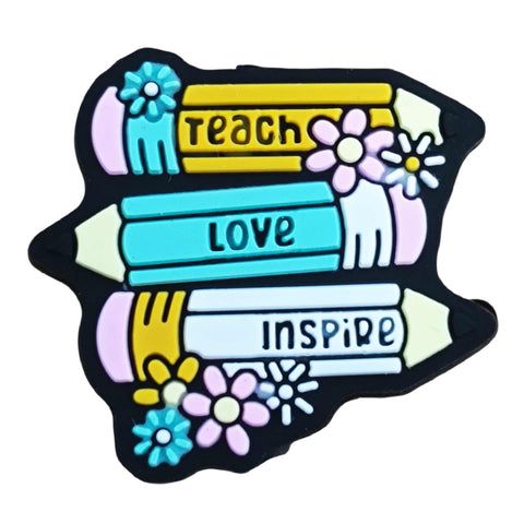 Teach Love Inspire Pencil Silicone Focal Beads For Pen Making