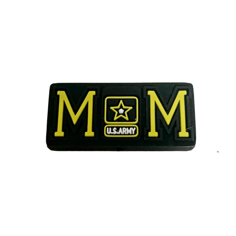 MM US Military Yellow Army Mom Stripe Silicone Focal Beads For Sports