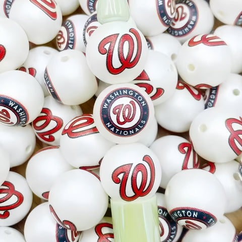 16mm Washington Nationals Acrylic Beads For Pen Making