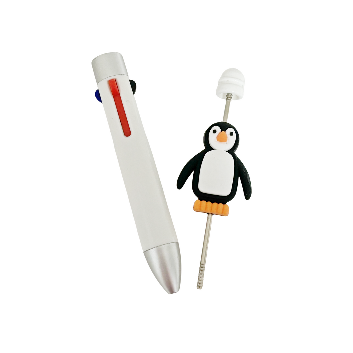 3D Cute Penguin Silicone Focal Beads