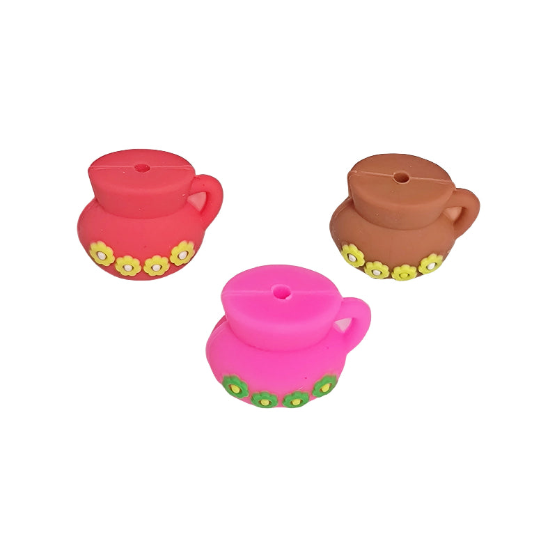3D Bottle With Flowers Silicone Focal Beads For Pen Making