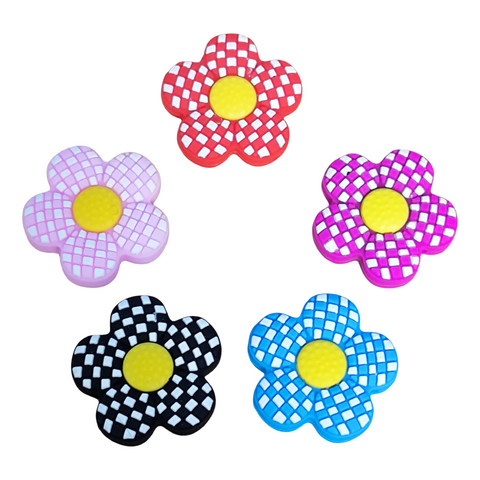 Grid pattern Flower Silicone Focal Beads For Pen Making