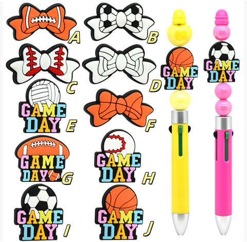 Bow string bead sports ball Silicone Focal Beads For Pen Making
